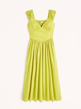 Chartreuse Abercrombie Cap Sleeve Corset Dress XXL Petite